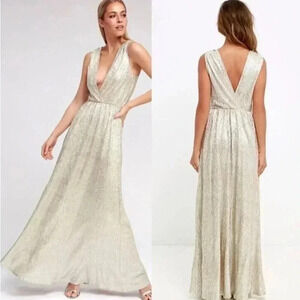 NWT Lulus All That Shimmers Is Gold dress M